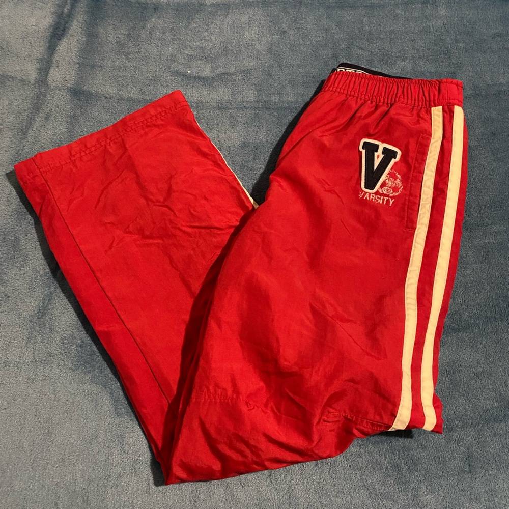 Red and white vintage track pants - kids size